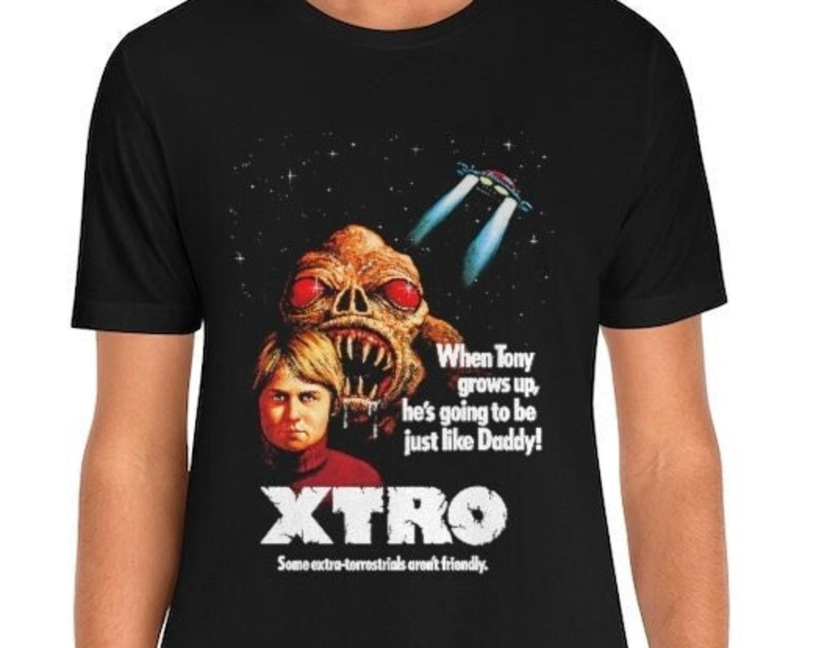 Xtro T-Shirt Short Sleeve Horror Movie Alien Extra Terrestrial Tee 2XL