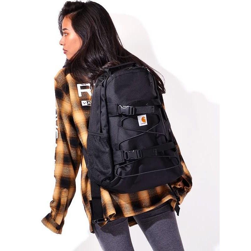 Carhartt WIP Backpack Bag Men Women Waterproof 24.8L Kickflip Black Brown Green I006288 (Black)