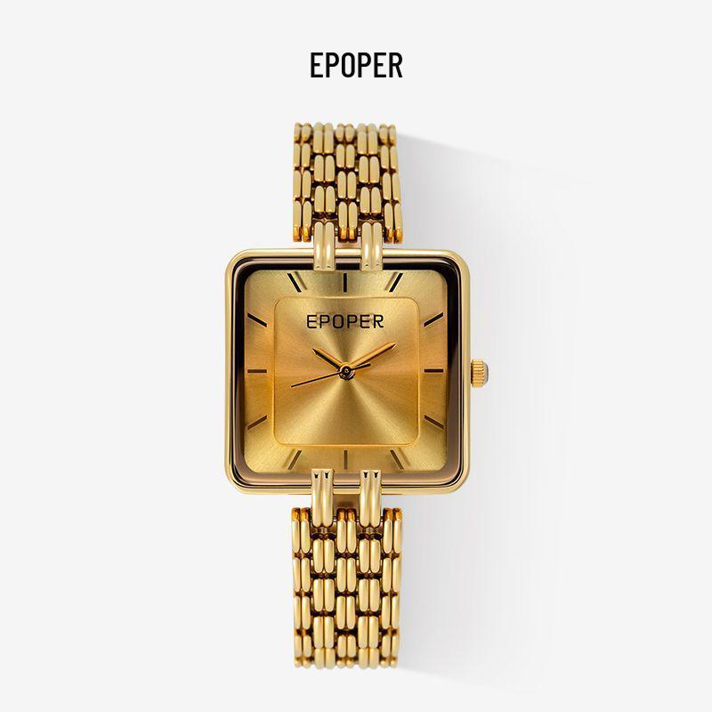 Women's Valentine's Day Large Dial Retro Square Waterproof Quartz Watch