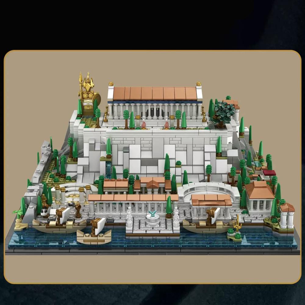 Non-Toxic Moc New Greece Acropolis Of Athens Castle Building Blocks Parthenon Amphitheatre Tower Architecture Brick Toy Children Gift
