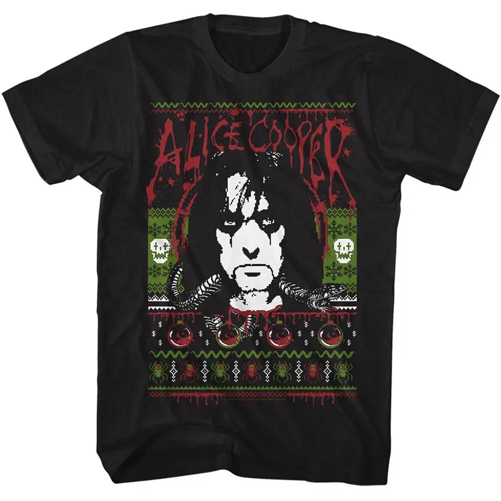 Alice Cooper Christmas Spiders Skulls & Blood Men s T Shirt Shock Rock Merch 4XL