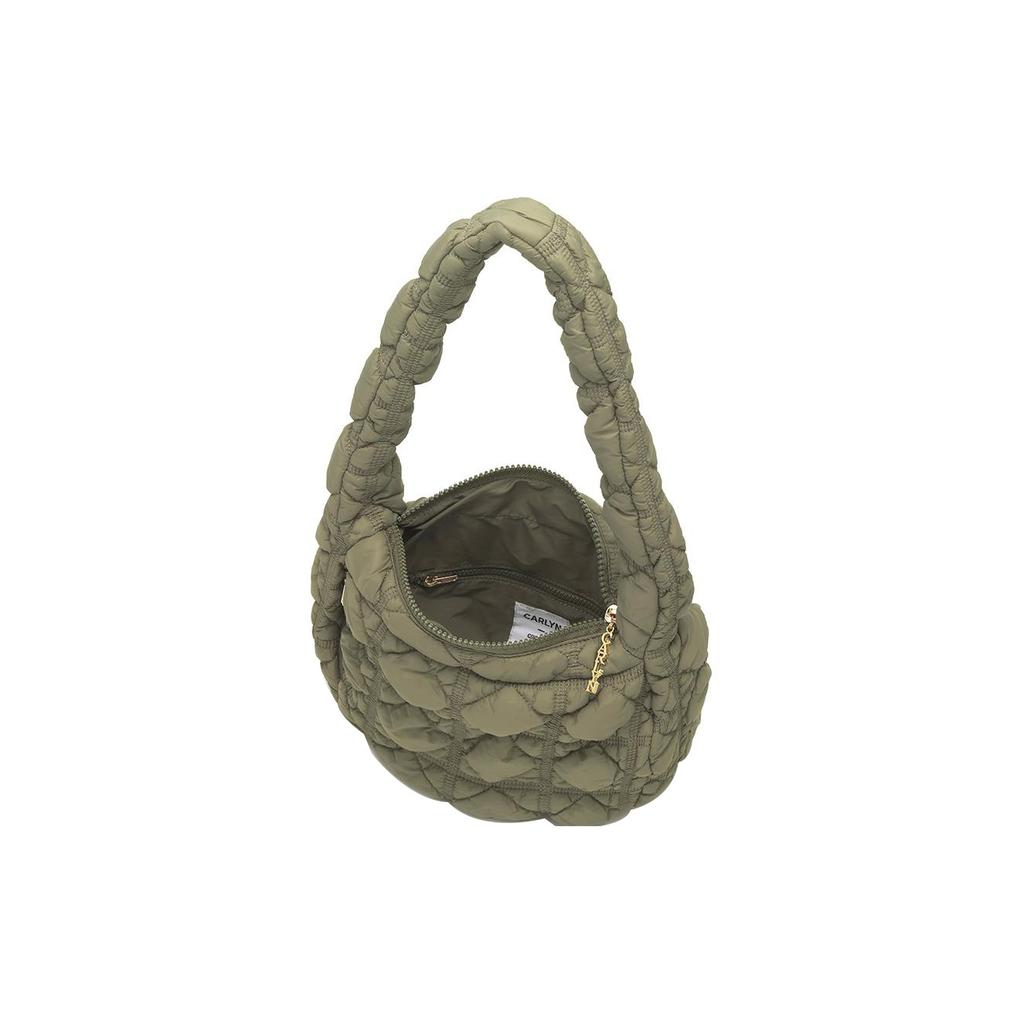 New CARLYN Nylon Handbag, Shoulder Bag Medium Size Women's Khaki H71307020K