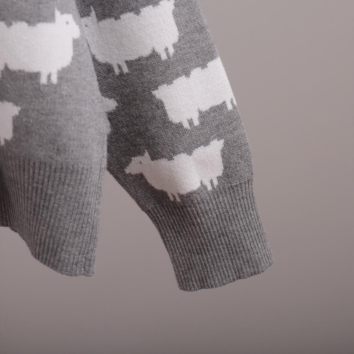 Круглый вырез альпака принтованный свитер осень и зима новый женский свободный — фото 15