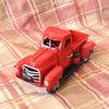 Truck Miniature Vintage Chic Metal Eye-catching Christmas Red Truck Decor for Home
