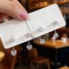 Small temperament geometric flash zirconium stud earrings, five-pointed star love, a two-wear rear-hanging earrings, going out commuting earrings.