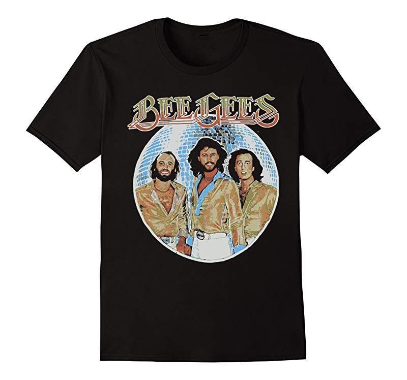 Vintage Bee Gees Disco Ball Black All Size Men Cotton T-Shirt VA012 XXXXL