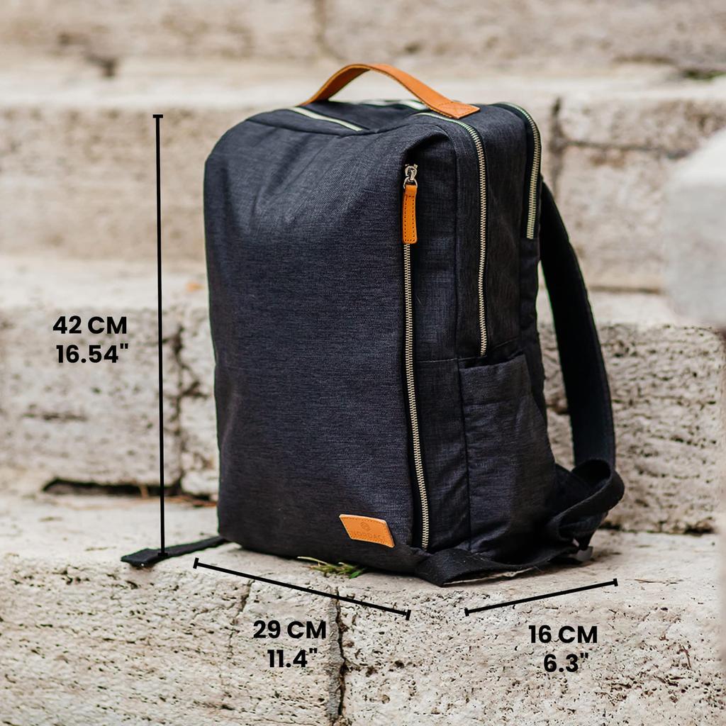 Nordace Siena Rucksack - 15,6-Zoll Laptop-Rucksack mit USB-Ladeanschluss, Wasserdicht, Unisex, für den täglichen Gebrauch, Reisen und Arbeit, Schwarz, 19L