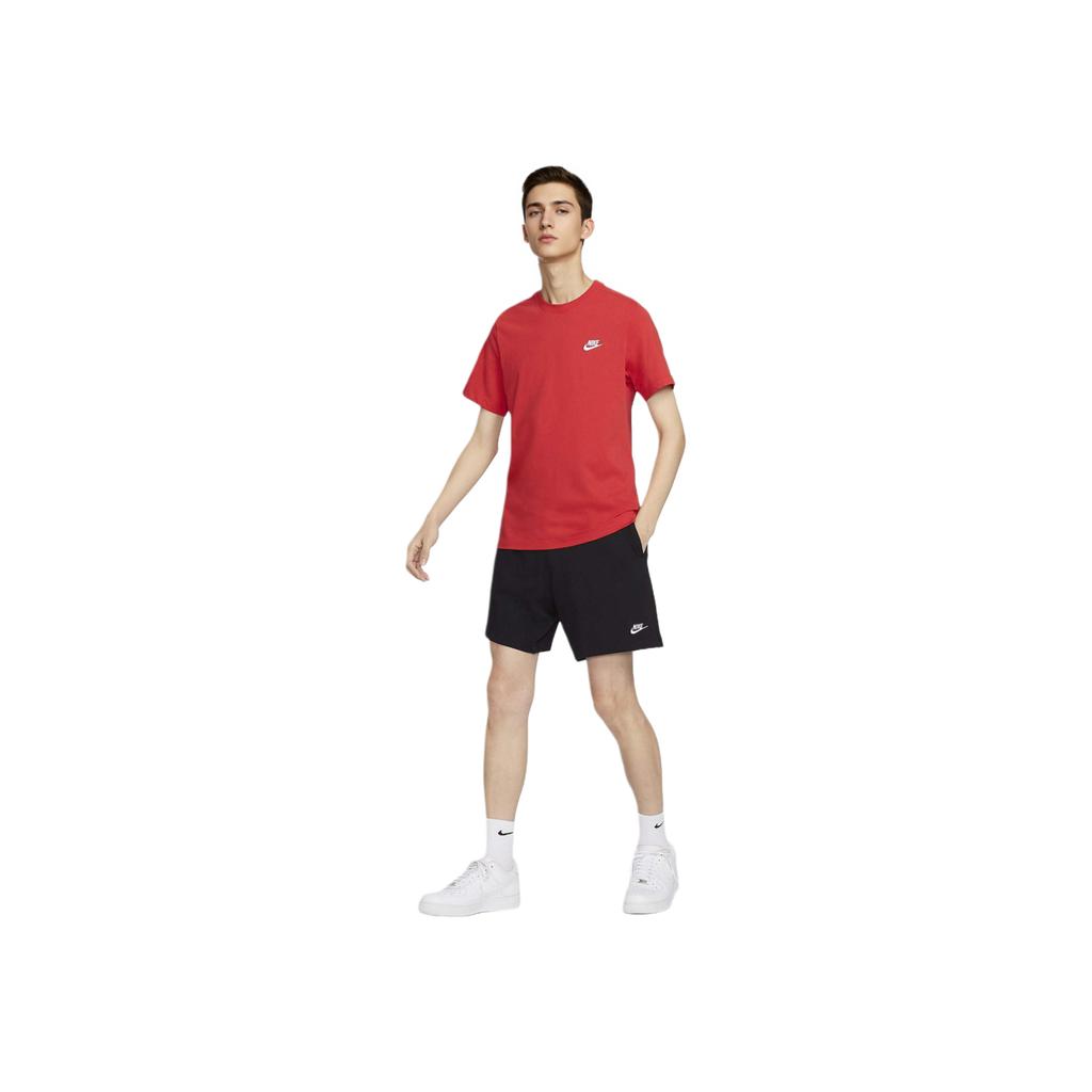 Nike Club Logo Embroidered Drawstring Knit Sports Shorts Men Shorts Black FQ4361-010