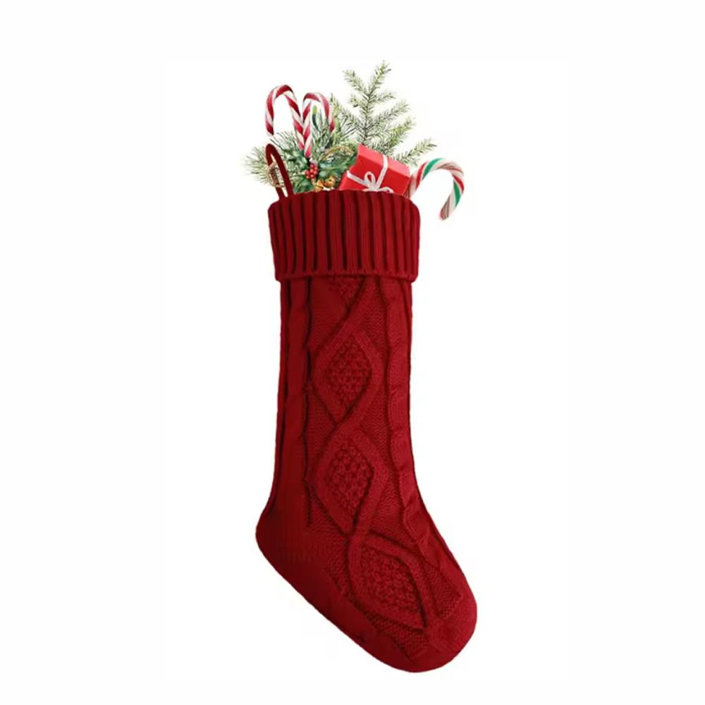 1PC Christmas Stockings For Kids Large Size Cable Knit Stocking Christmas Decorations For Family Party
