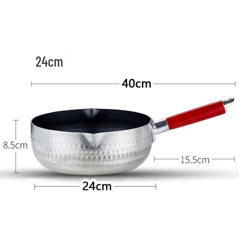 Japanese Aluminum Non-stick Yukihira Nabe Pot for Cooking Noodles, Soup, Rice, Mala Tang, and Sugar Painting - Small Size, In Stock