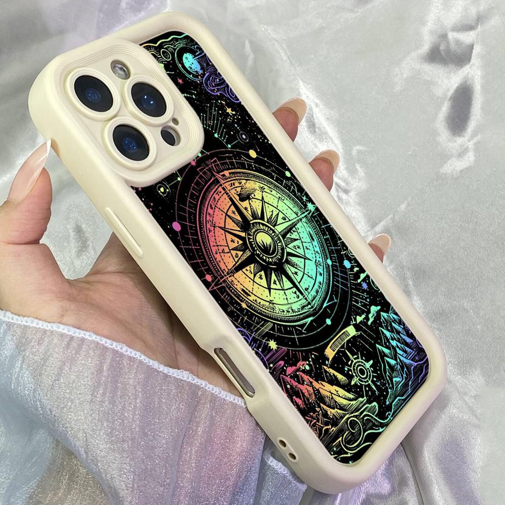 JT366 Mystic Compass Art for iPhone 17 16 15 14 13 Pro Max Samsung S26 S25 Ultra A17 A07 A56 A16 A15 Xiaomi 15T Redmi 15c Note 14 13 Soft Case