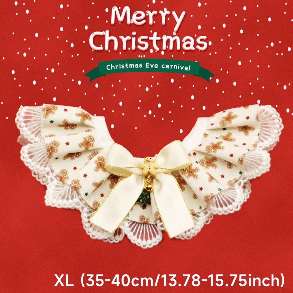 Weihnachten Katze Hund Sabberlätzchen Spitze Speicheltuch Verstellbares Haustierkostüm Zubehör