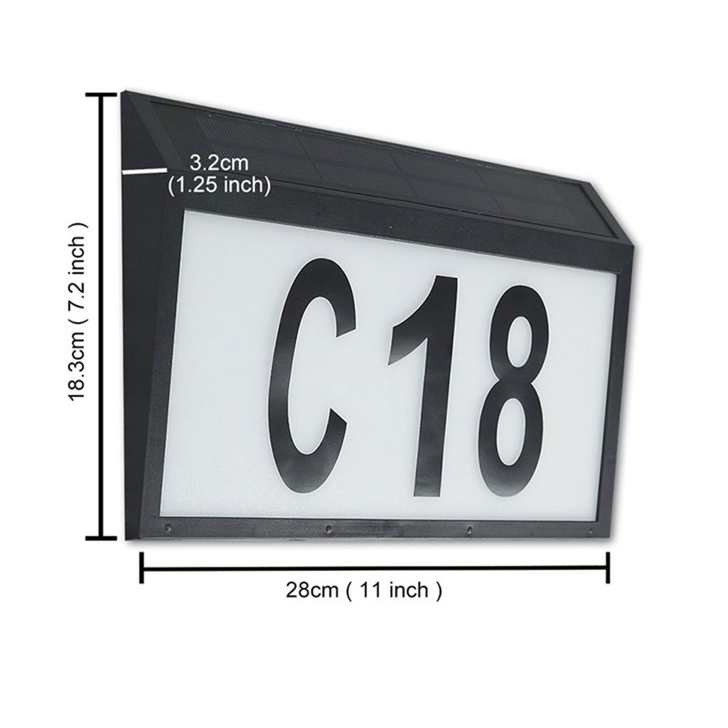 Solar Powered Address Sign Outdoor Waterproof LED Address Sign Lamp Solar House Number Light Outdoor Address Number