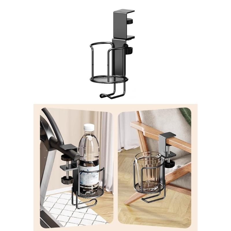 Desk Mounted Cup Holder with Headphone Hook Multifunctional Organizers Table Edge for Home Office Use