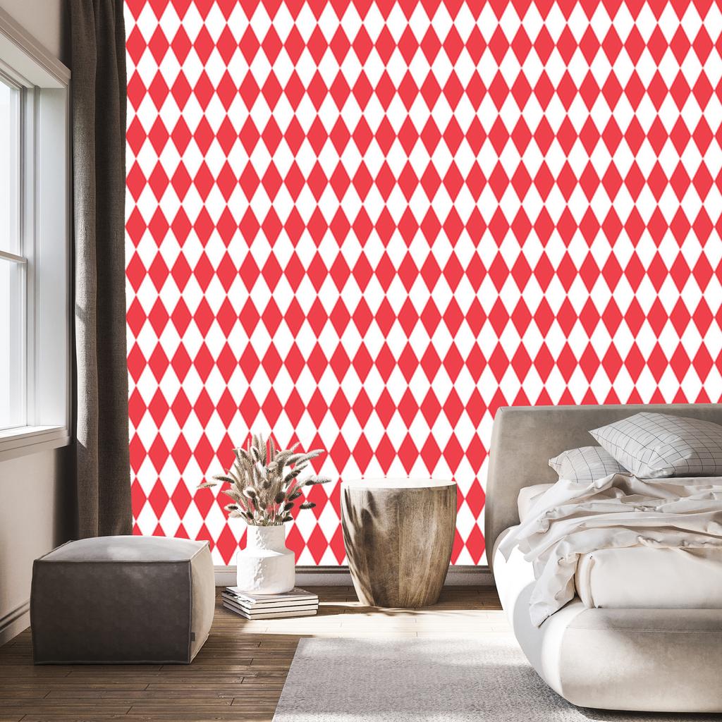 Harlequin Diamonds Wallpaper Coral, Coral Center for Living Room and Bedroom 50x1000
