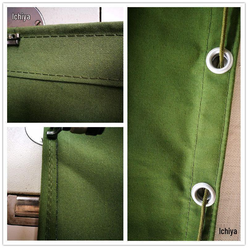 Thickened Large Canvas Bag in Army Green & Black - Jute Woven for Moving, Packing, or Luggage Document