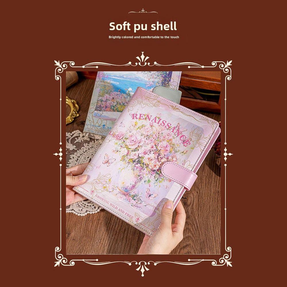 Retro Oil Painting Binder Notebooks A5 Student Notebook Trendy Refillable Notebook  for Student