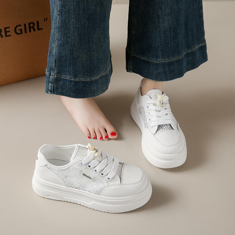 Fashion CRLAYDK Women's Classic Retro Lace Mesh Skateboard Shoes Fashion Sneakers Casual Tennis Walking Footwear Anti Slip Trainers