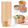 50-Pack 500Ml 750Mldisposable Salad Bowls - Kraft Paper Bowls With Transparent Lids Multiple Options