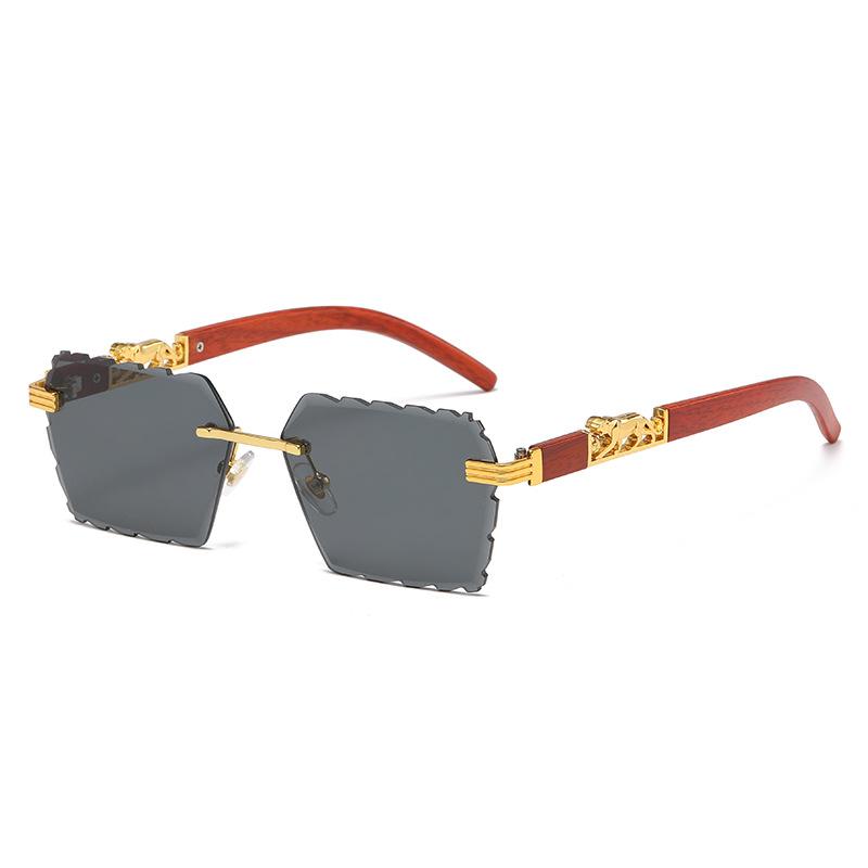 Occhiali da Sole Rettangolari Punk Senza Montatura con Motivo Ondulato Uomo Moda Vintage Trendy Occhiali da Sole Occhiali Senza Montatura UV 400