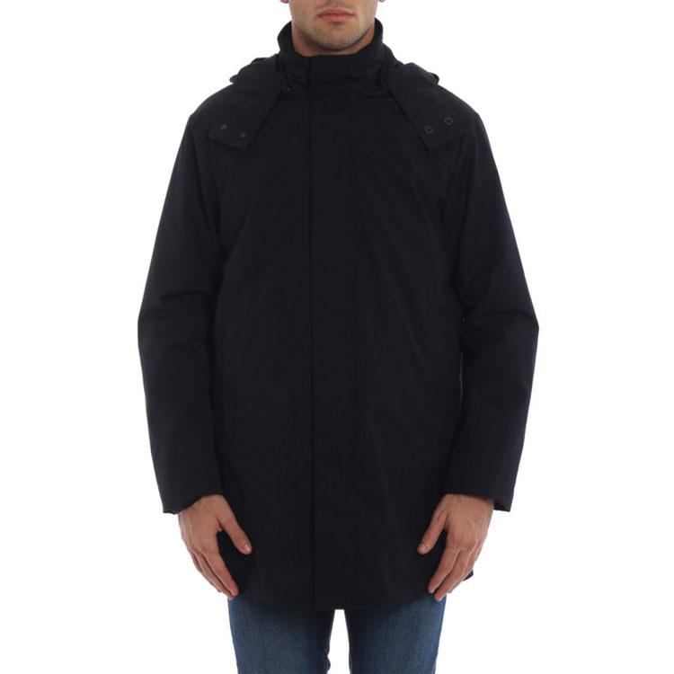 EMPORIO ARMANI Coats Men's Blue Hooded Moderate Straight Fit 6Z1L72-1NWGZ-0948