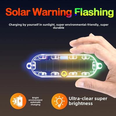 Güneş Enerjili LED Flaşörlü Uyarı Lambası 92mm Su Geçirmez Şarj Edilebilir Bisiklet Güvenlik Flaşörü