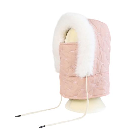 Lei Feng Hat with Soft Plush Inner Fluffy Fur Edge Winter Face Guard Head Cap Adjustable Drawstring Headgear
