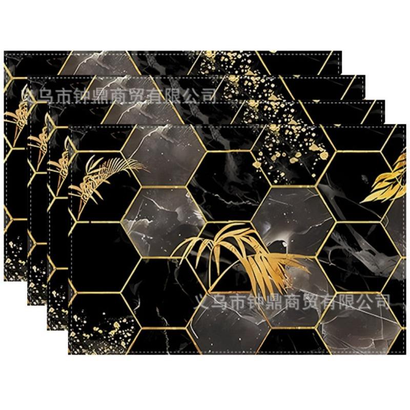 Hot-selling Placemats Leopard Starry Sky Watercolor Dining Table Decoration Placemats Insulation Mats Linen Anti-fouling Mats