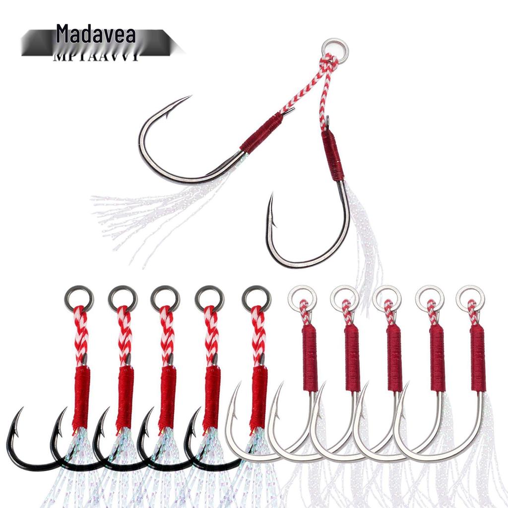 Feather Jig Hook with Bright Silk Tied Feathers for Slow Retrieve Sea Boat Fishing