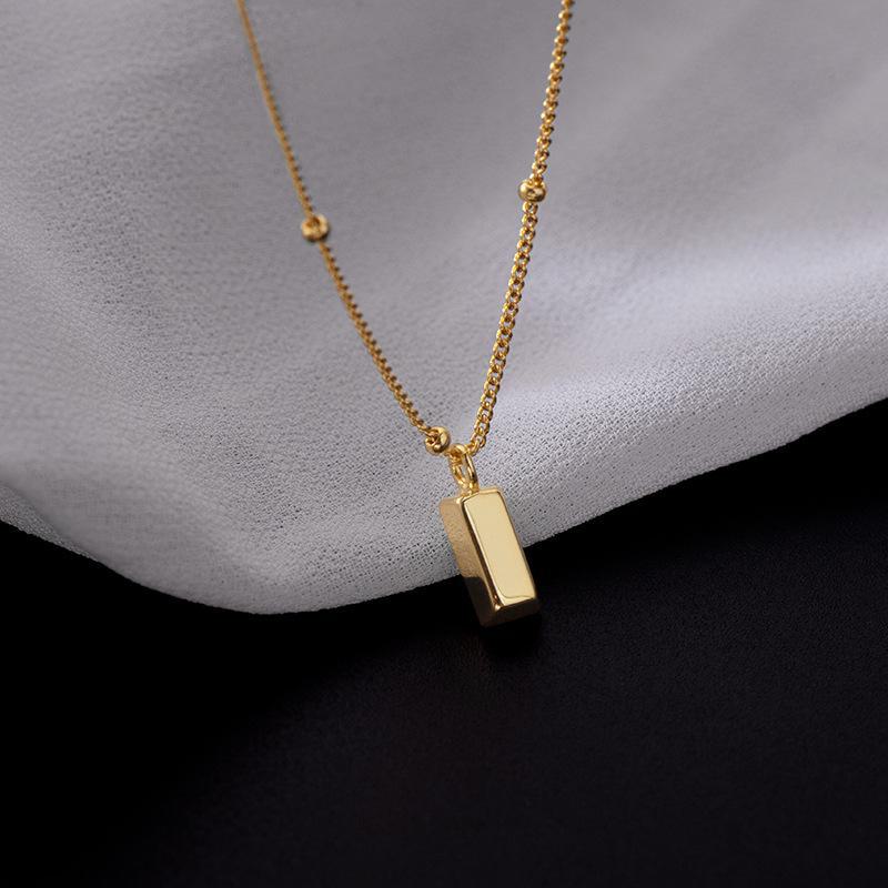Banyan Tree S925 Silver Gold Bar Necklace: Trendy Luxury Clavicle Chain for Women 2023