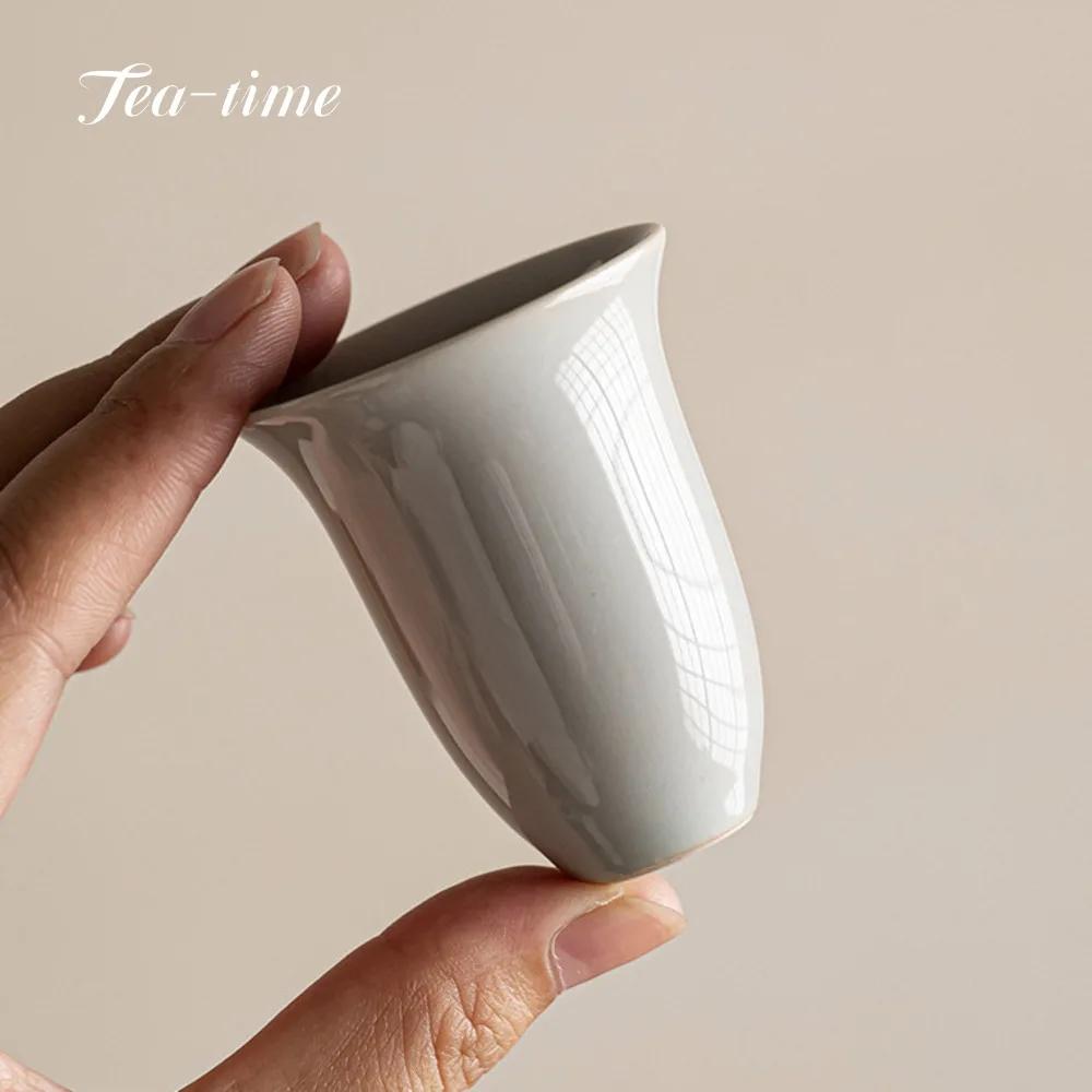 Dehua 2 Stück/Set 40ml Retro Handgemacht Keramik Antik Glasiert Meistertassen Chinesisches Kung Fu Teegeschirr Einzelne Kleine Teetasse Verkostungstasse