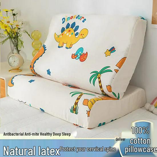 G5ZG5Z Latex Pillow: Removable, Washable Core for Kids & Babies; Neck Support for Cervical Vertebrae; Ideal for Primary School & Kindergarten.