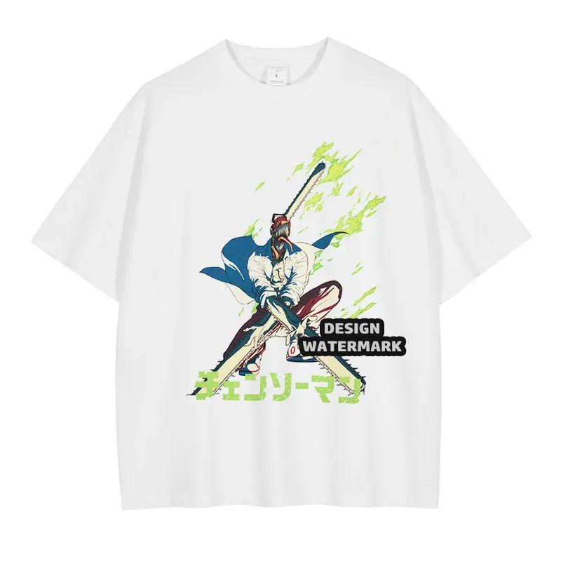 High Street Anime Chainsaw Man T Shirts Oversized Kobeni T-shirt Manga Denji Power Reze T Shirt Makima Tops Tees Unisex