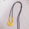 Vietnamese Sand Gold Koi Fish Necklace - Copper Gilded Retro Peace Lock Pendant