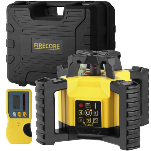 Firecore FRL300R Rotating Laser Level, High-Precision Laser, Self-Leveling, Rotating Laser Level, 300m Diameter, Level, Surveying, Leveling, for Small