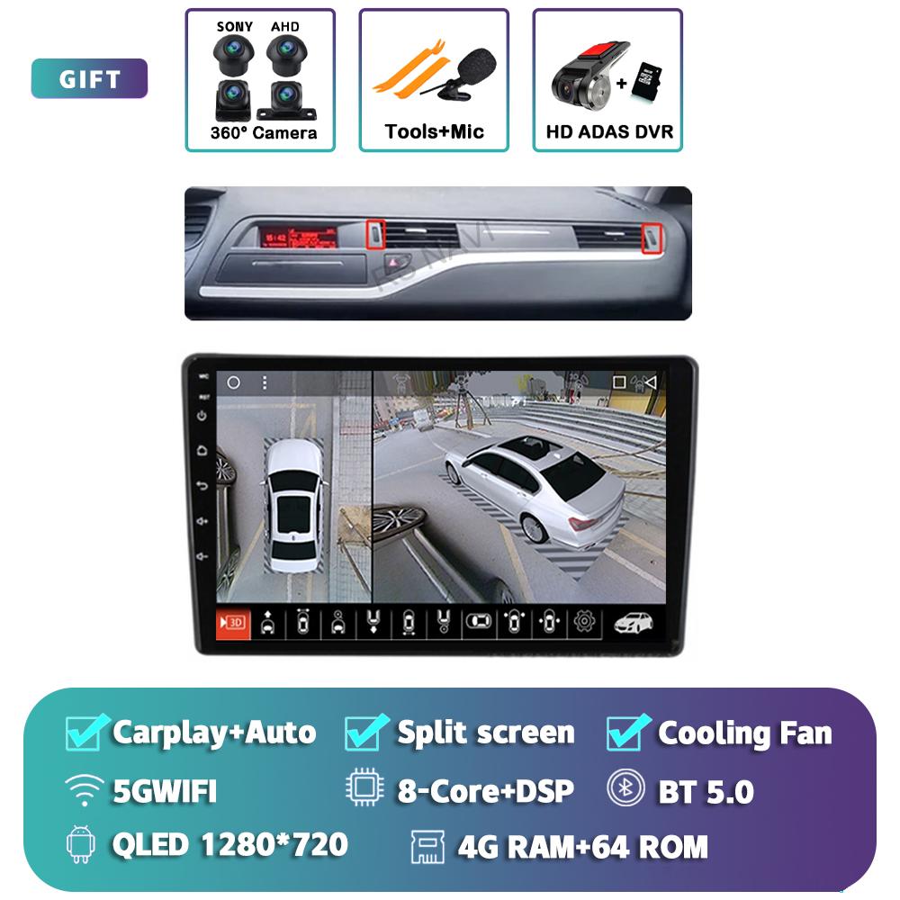 ABX2   Android 15 Carplay Car Radio Multimedia For Citroen C5 2008 2009 2010 -2017 navigation video DVD Autoradio Stereo 2din Head Unit