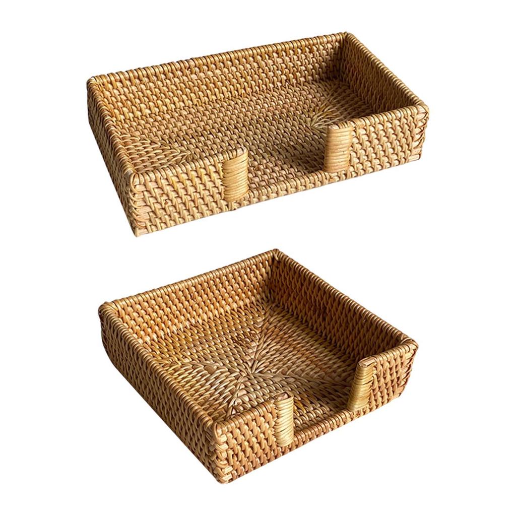 Woven Flat Napkin Basket Tray, Handcrafted Flat Napkin Holder Basket, Flat