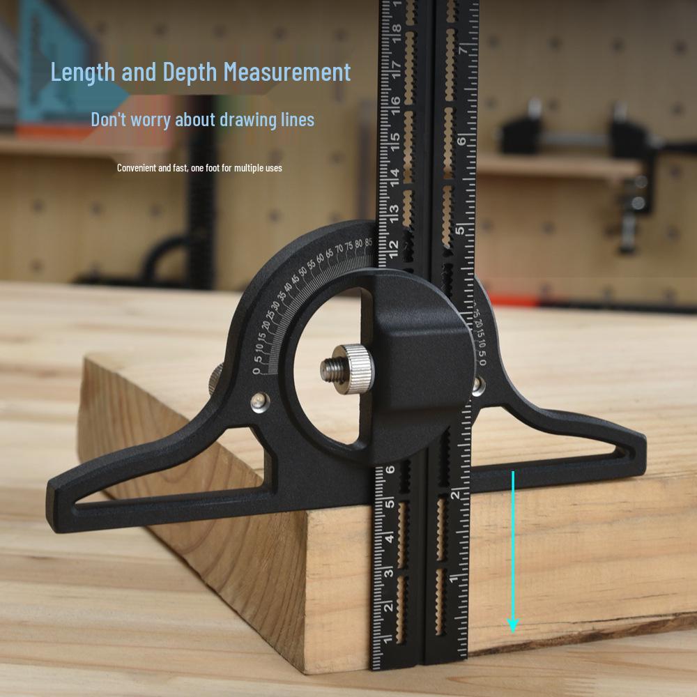 360° Vernier Edge and Right Angle Ruler for Woodworking