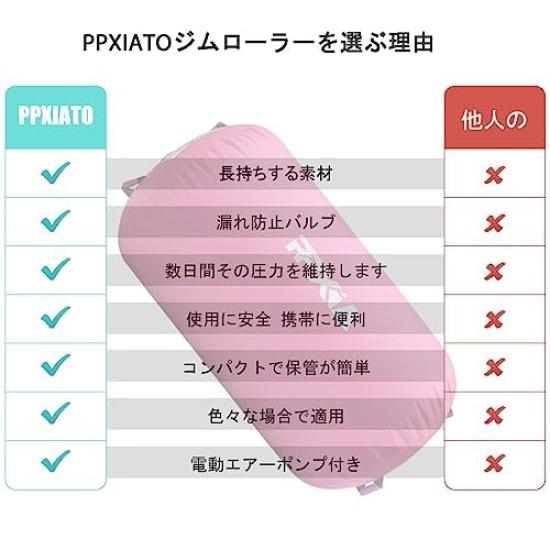 Inflatable Air Roll Barrel Roll Backflip Training Support Mat with Air Pump for and Dance Beginners Gymnastics, Yoga, Workouts, Fitness,