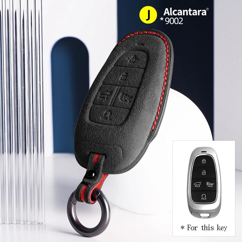 

Interior Mouldings For Hyundai Tucson NX4 Sonata Grandeur Santa Fe Solaris Sonata Alcantara Car Key Case Cover Keychain Shell 20