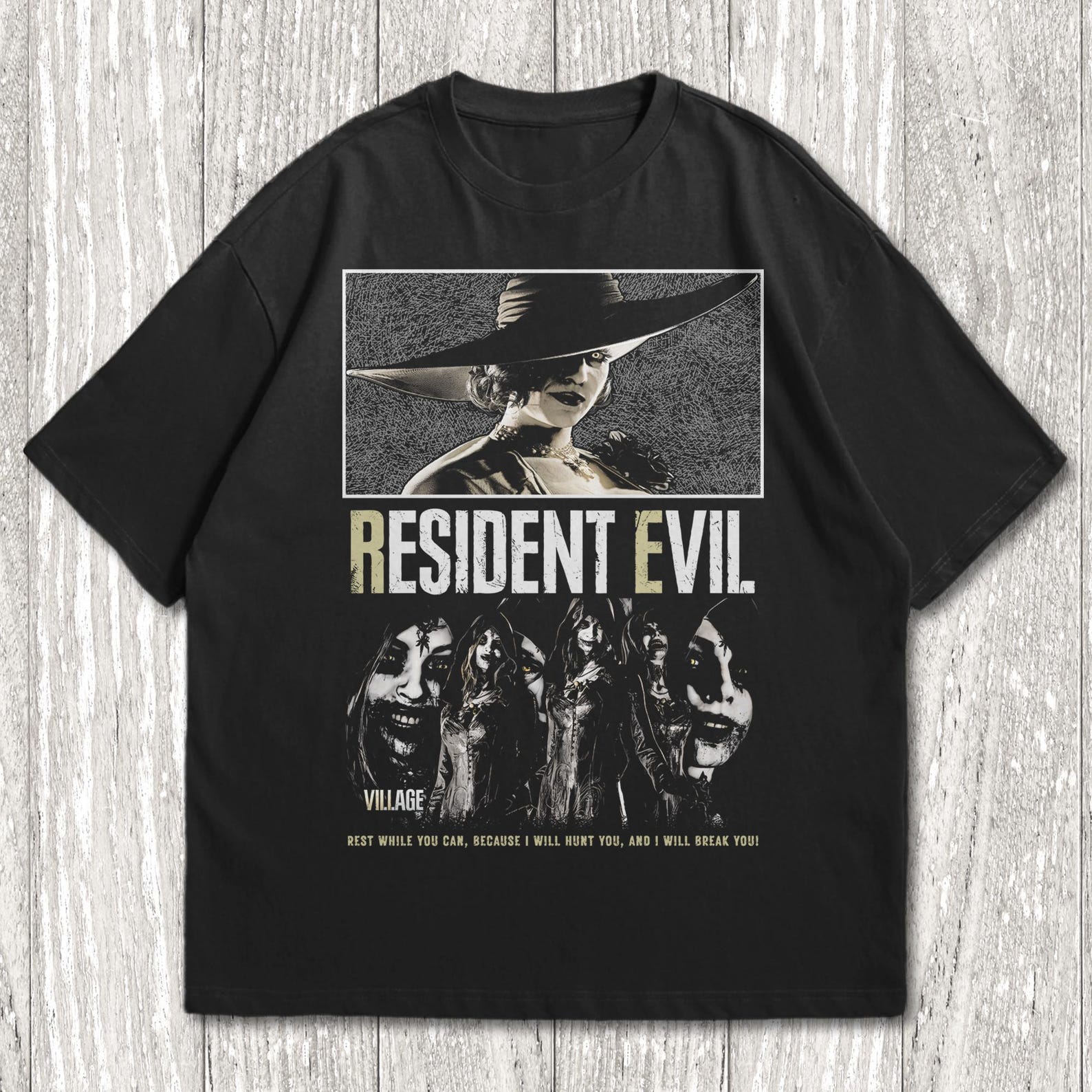 Resident Evil Village Vintage T-Shirt, Resident Evil 8 Shirt,Resident Evil Biohazard, Alcina Dimitrescu Unisex T-Shirt 3XL