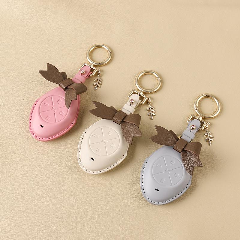 Women's Genuine Leather Bow Key Case for Xiaopeng P7 G9/G3i/P5 2022