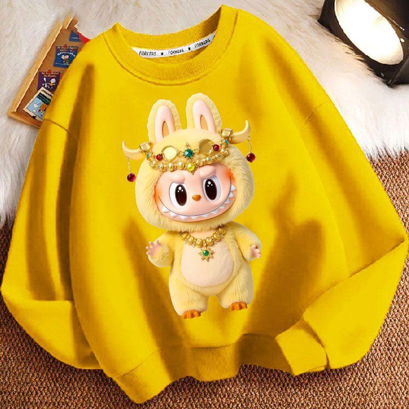 Barneklær Sweatshirts for vår og høst, Langermede løse sweatshirts for gutter og jenter