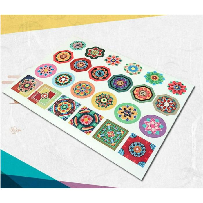 

Traditional Korean Pattern Sticker – DIY Decoration Materials 24pcs. on 1sheet