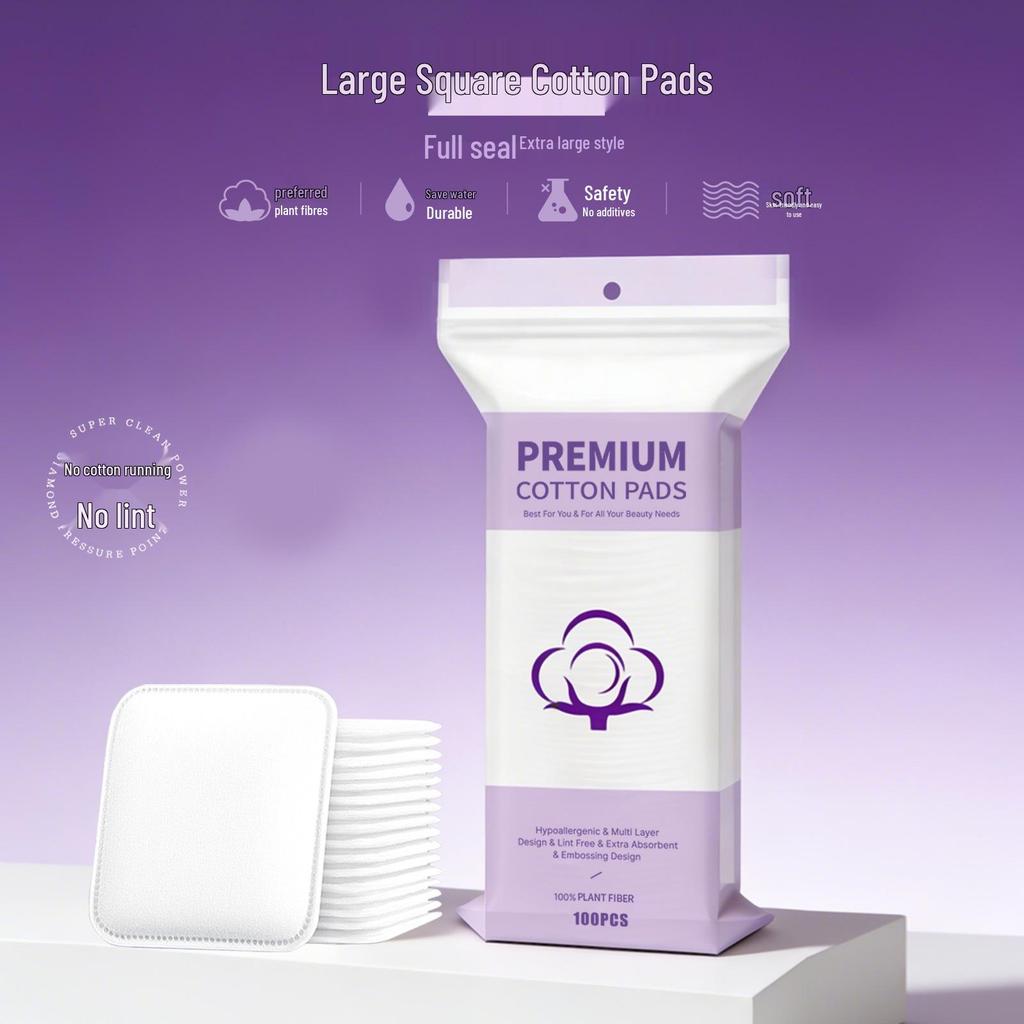 Grenzüberschreitende Baumwoll-Make-up-Entferner-Pads - Nicht fusselnd, dick und saugfähig mit englischer Verpackung