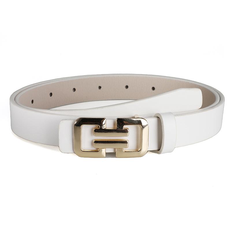 

Women s Faux Leather Belts with Golden Buckle - Adjustable Casual Thin Belt for Jeans, Pants, Skirts - Durable Fashion Accessory 105cm белый