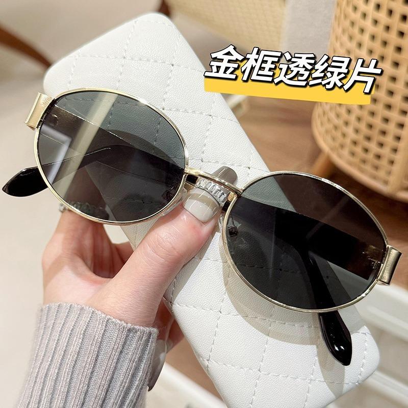Fashion Oval Sunglasses Women Retro Trend Outdoor Metal Sun Glasses Classic Men Luxury Brand Eyewear Uv400 Goggles