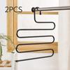 5 Layers S-shaped Pants Hanger Multifunctional Anti-skid Stainless Steel Pants RackWardrobe Storage Scarf Rack lron Pants Rack