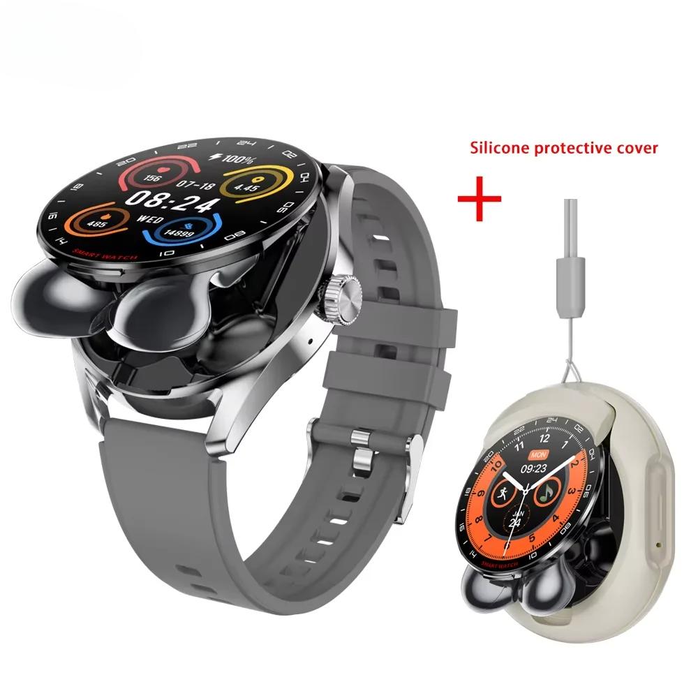 

New 2 In1 Earphones Smart Watch Blue Tooth Call Watches Outdoor Sport Heart Rate Health Monitor Smartwatch Music Voice Assistant