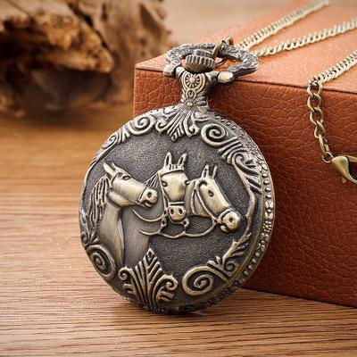 Steampunk Vintage Quartz kapesní hodinky náhrdelník s přívěskem hodinový řetízek pro muže, ženy